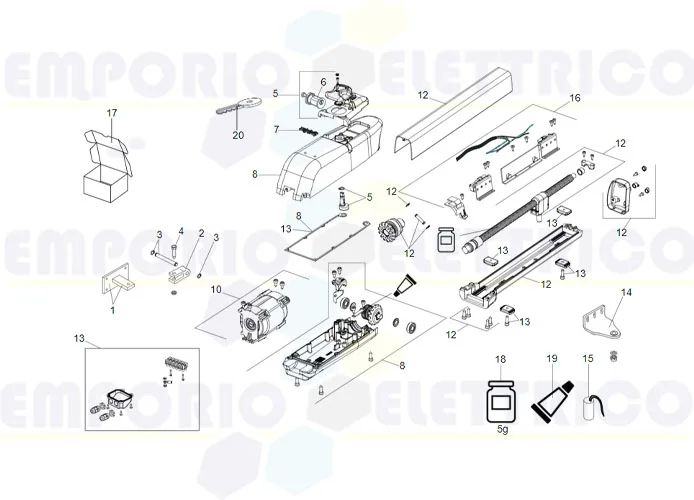 faac spare parts page for motor  413 230v ls