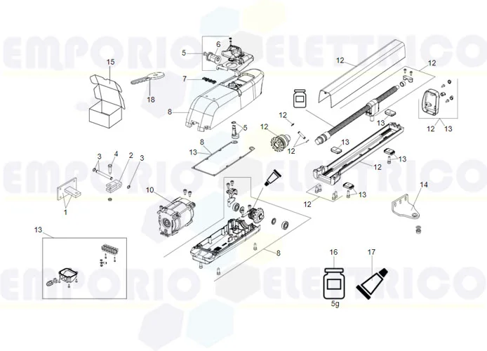 faac spare parts page for motor 413 24v