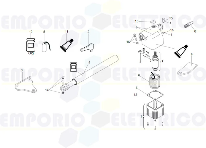 faac spare part page for motor 414 p dx