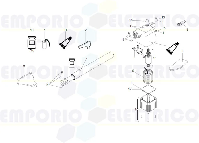 faac spare part page for motor 414 p l dx