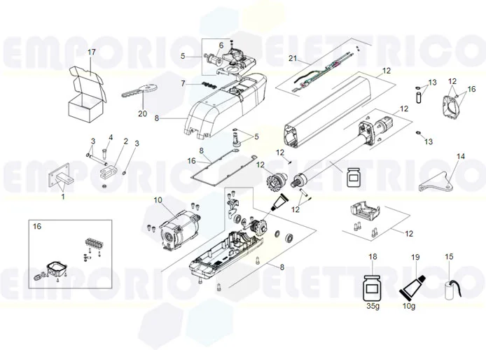 faac spare part page for motor 415 230v ls