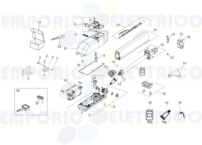 faac spare part page for motor 415 230v l ls