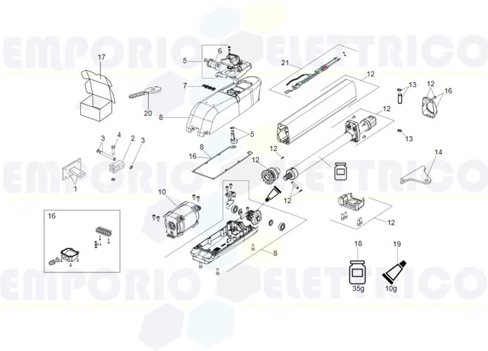 faac spare part page for motor 415 24v ls