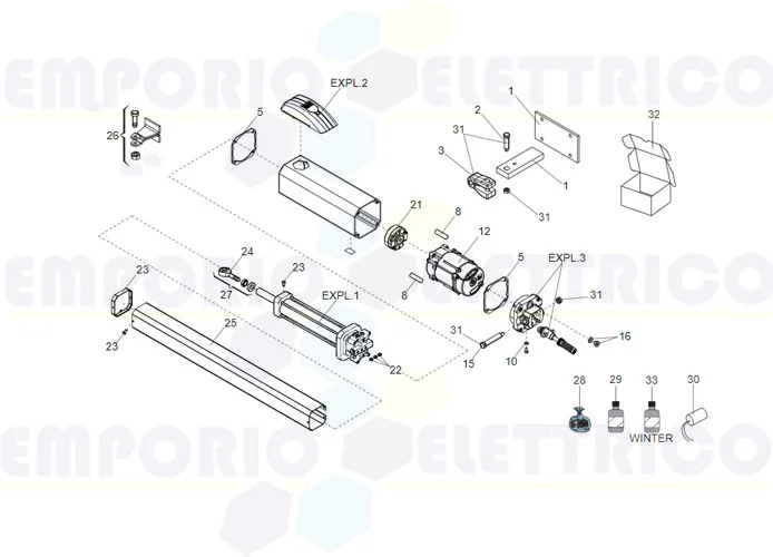 faac spare part page for motor 422 cbac