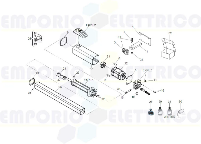 faac spare parts page for motor 422 sb