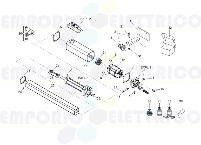 faac spare parts page for motor 422 sb ped