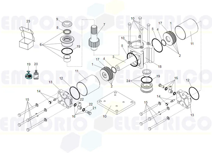 faac jack motor spare parts page 750 100° cp