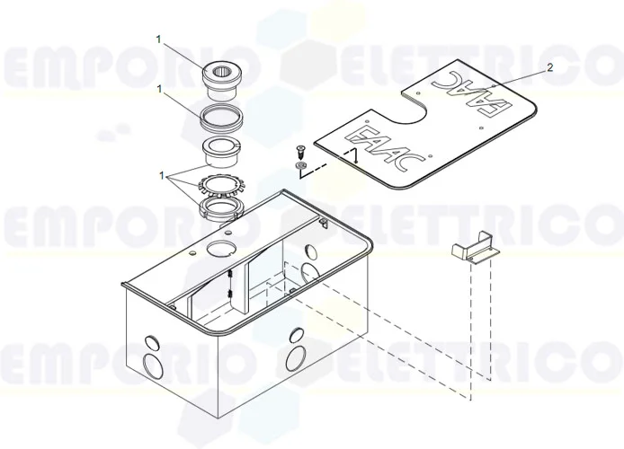 faac spare parts page for supporting box 750 cp