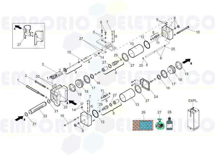 faac spare parts page for motor 760 sbs cr restyling