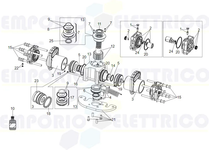 faac spare parts page for jack motor s800 enc 180°