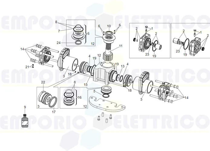 faac jack motor spare parts page s800 180°