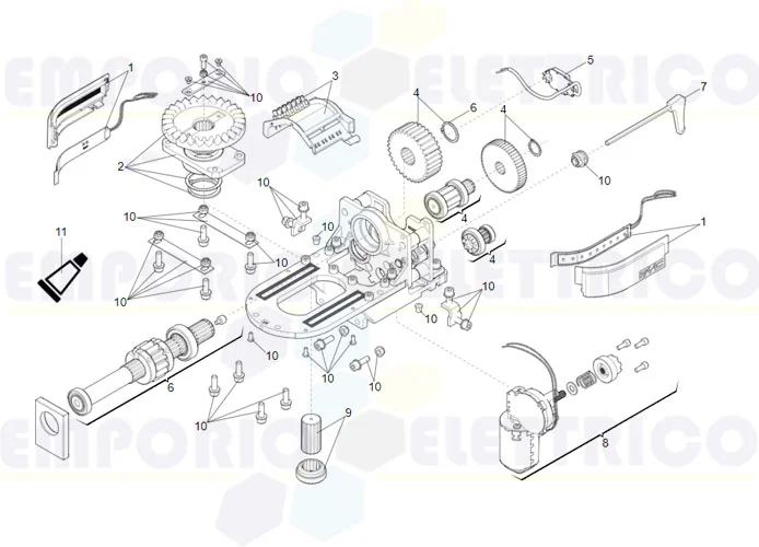 faac spare parts page for motor s2500i