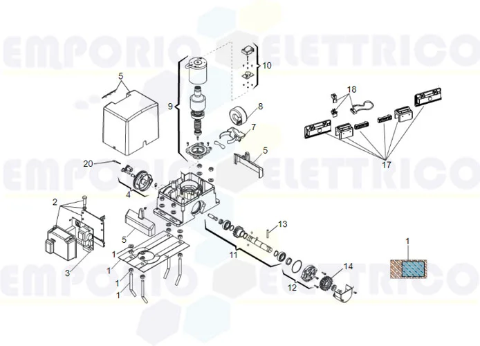 faac spare parts page for motor 740 24v