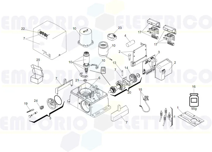 faac spare parts page for motor 741