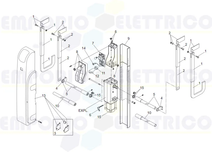 faac spare parts page for motor 550 i