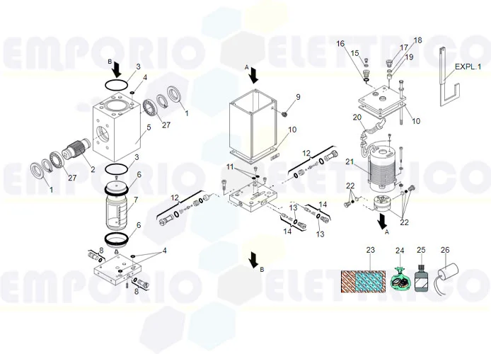 faac spare parts page for motor 580 cbac