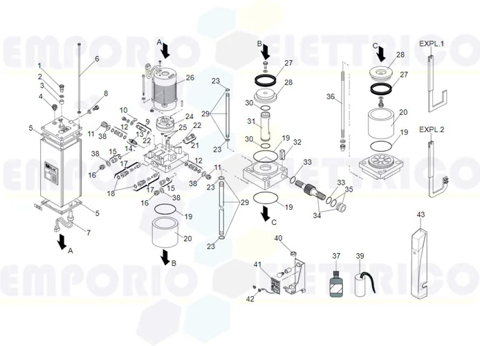 faac motor spare parts page 595 I