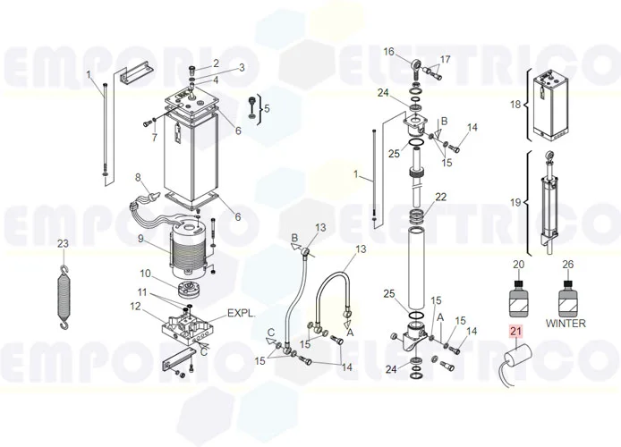 faac ricambio cnd pp mlr 25 prl 12,5mf 400v 76012515