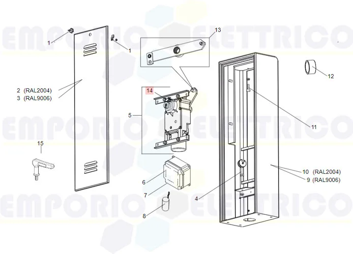 faac ricambio kit finecorsa 617-spin 63003168